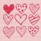 DTF Transfers, Ready to Press, T-shirt Transfers, Heat Transfer, Direct to Film, Valentine's Day, Cold Peel, Love, Doodle Hearts