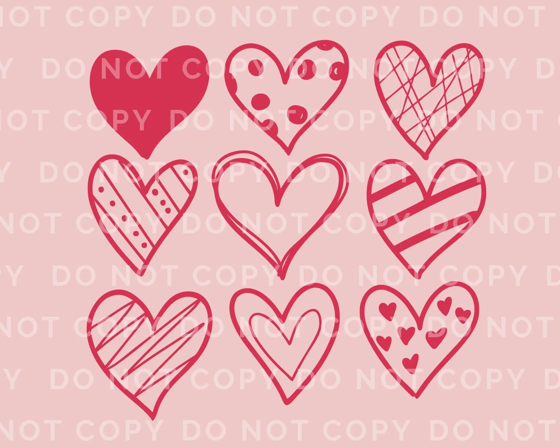 DTF Transfers, Ready to Press, T-shirt Transfers, Heat Transfer, Direct to Film, Valentine's Day, Cold Peel, Love, Doodle Hearts