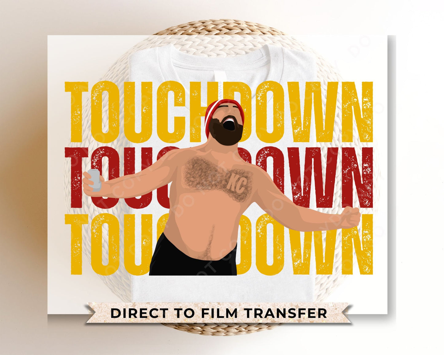 Football DTF Transfers, Ready to Press, T-shirt Transfers, Heat Transfer, Direct to Film, Sports, No Shirt, Funny, Touchdown, Kansas City