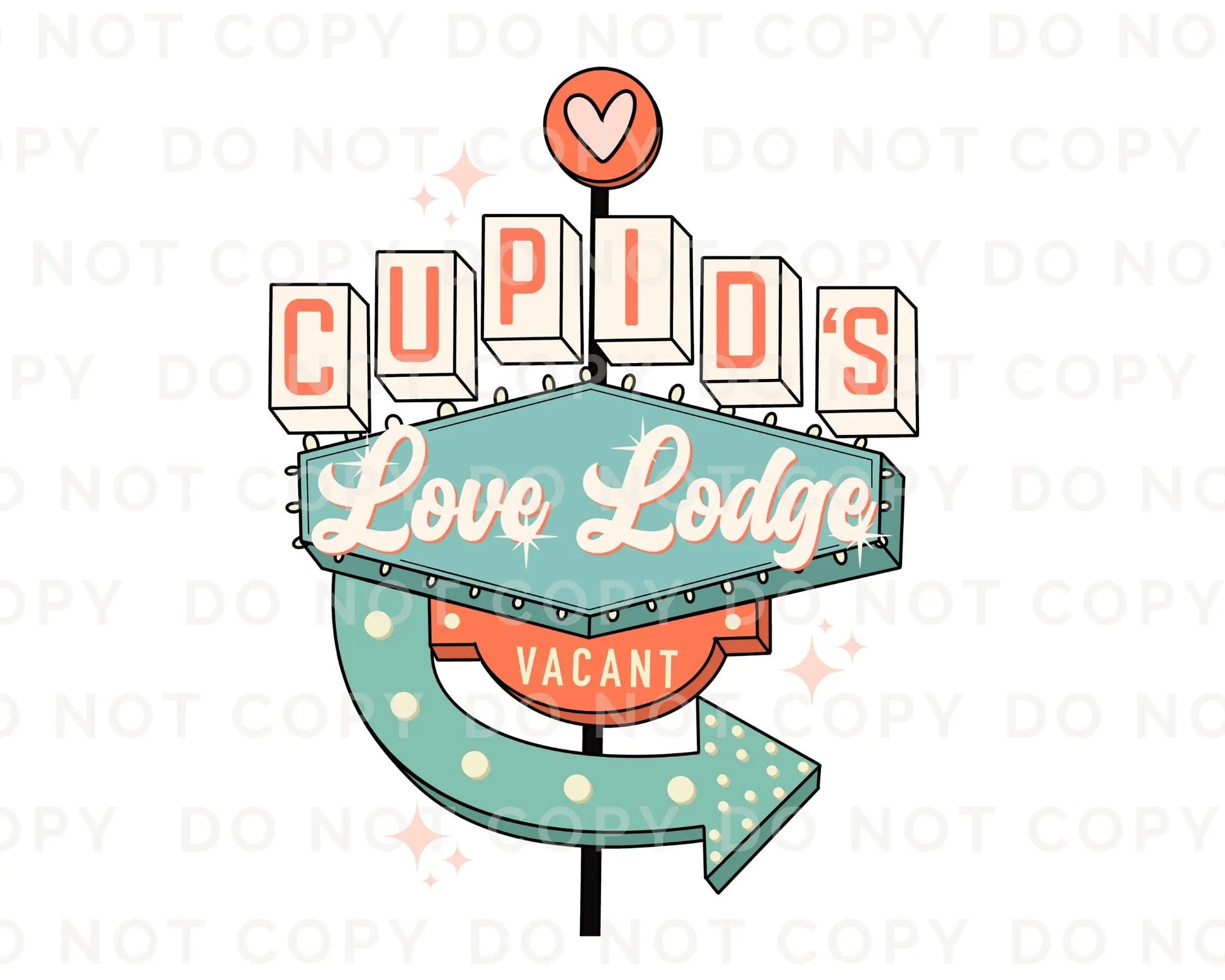 DTF Transfers, Ready to Press, T-shirt Transfers, Heat Transfer, Direct to Film, Valentine's Day, Holiday, Cold Peel, Cupid's Love Lodge