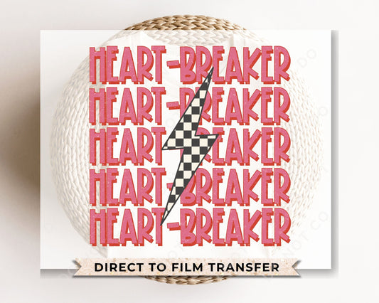 DTF Transfers, Ready to Press, T-shirt Transfers, Heat Transfer, Direct to Film, Valentine's Day, Retro, Cute, Girl, Heart Breaker