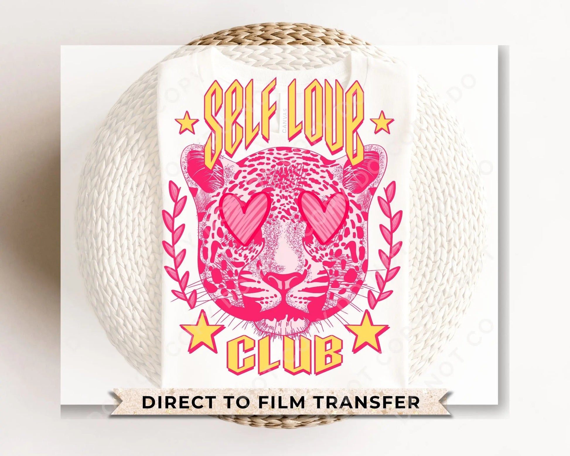 DTF Transfers, Ready to Press, T-shirt Transfers, Heat Transfer, Direct to Film, Valentine's Day, Holiday, Leopard, Self Love Club