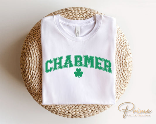 DTF Transfers, Ready to Press, T-shirt Transfers, Heat Transfer, Direct to Film, St Patrick’s Day, Mens, Clover, Shamrock, Charmer