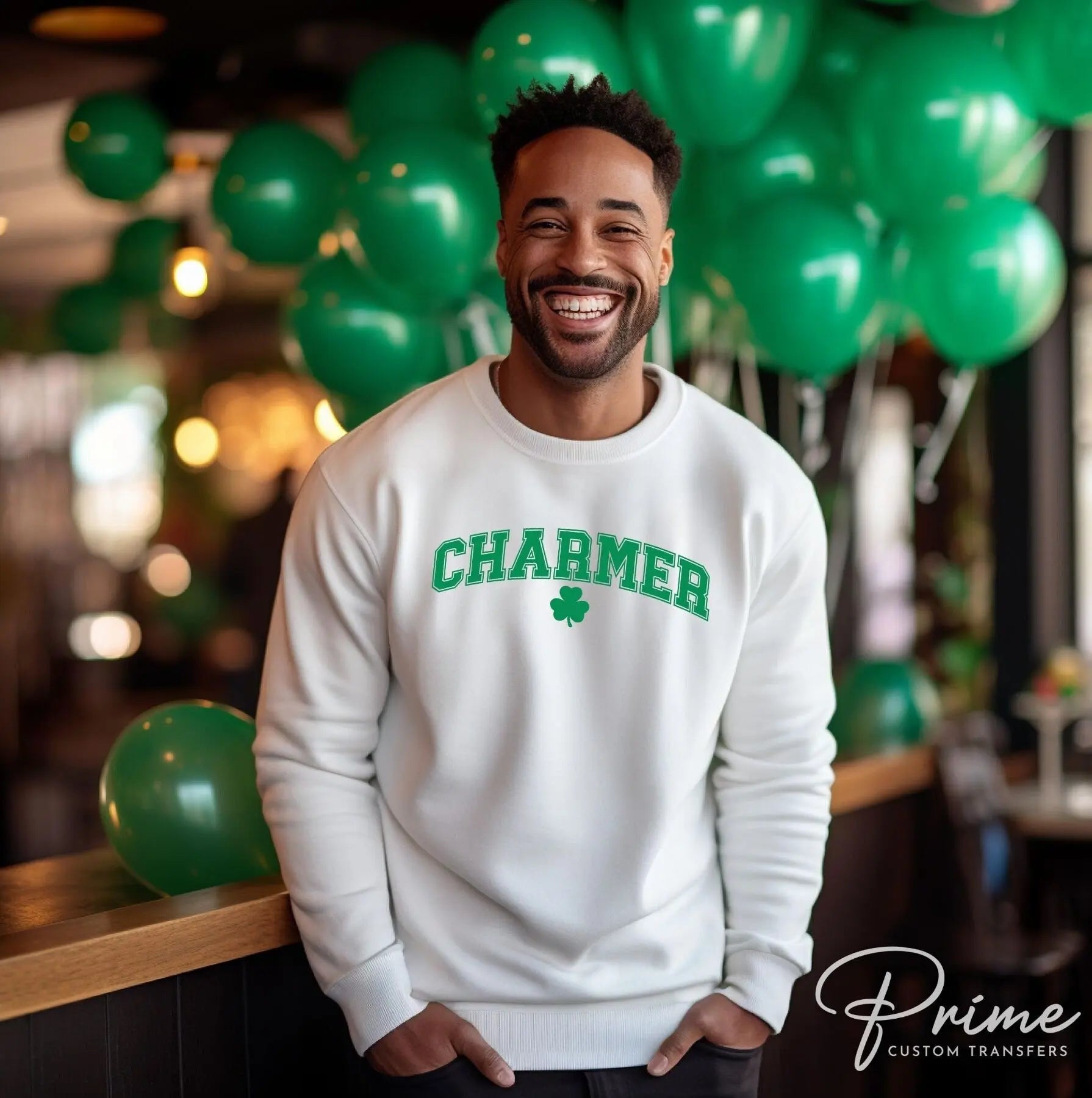DTF Transfers, Ready to Press, T-shirt Transfers, Heat Transfer, Direct to Film, St Patrick’s Day, Mens, Clover, Shamrock, Charmer