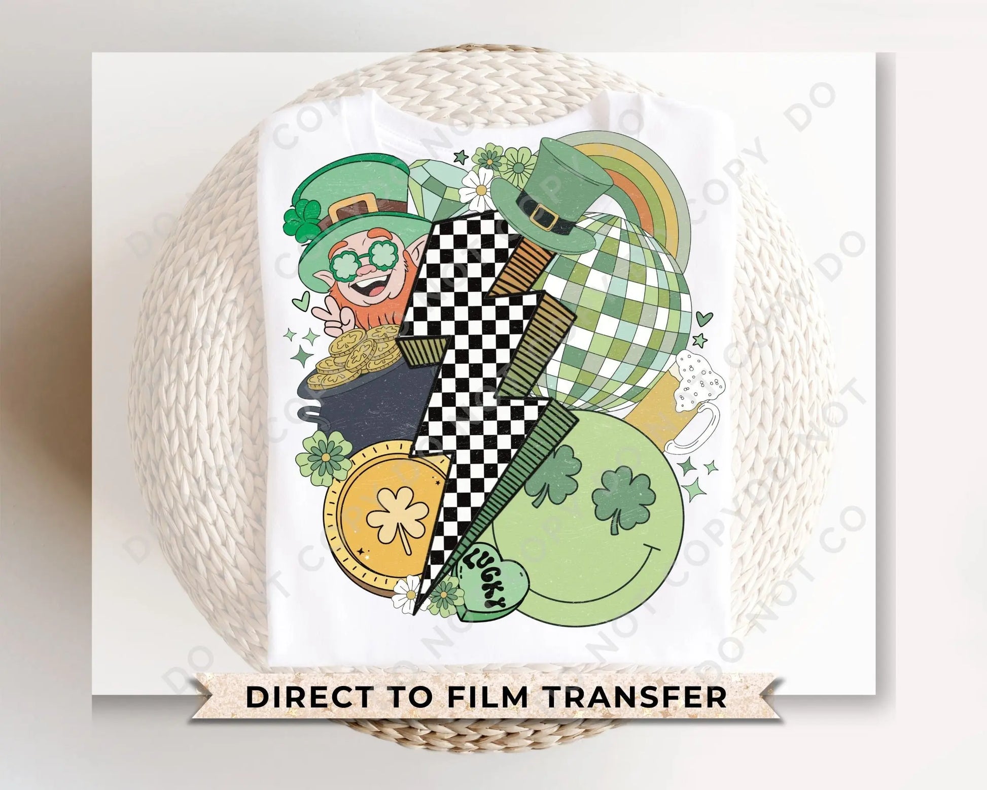 DTF Transfers, Ready to Press, T-shirt Transfers, Heat Transfer, Direct to Film, St Patties, Shamrock, Clover, St Patrick's Day Collage