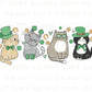 DTF Transfers, Ready to Press, T-shirt Transfers, Heat Transfer, Direct to Film, St Patties, St Patrick's Day, Kitten, Irish Lucky Cats