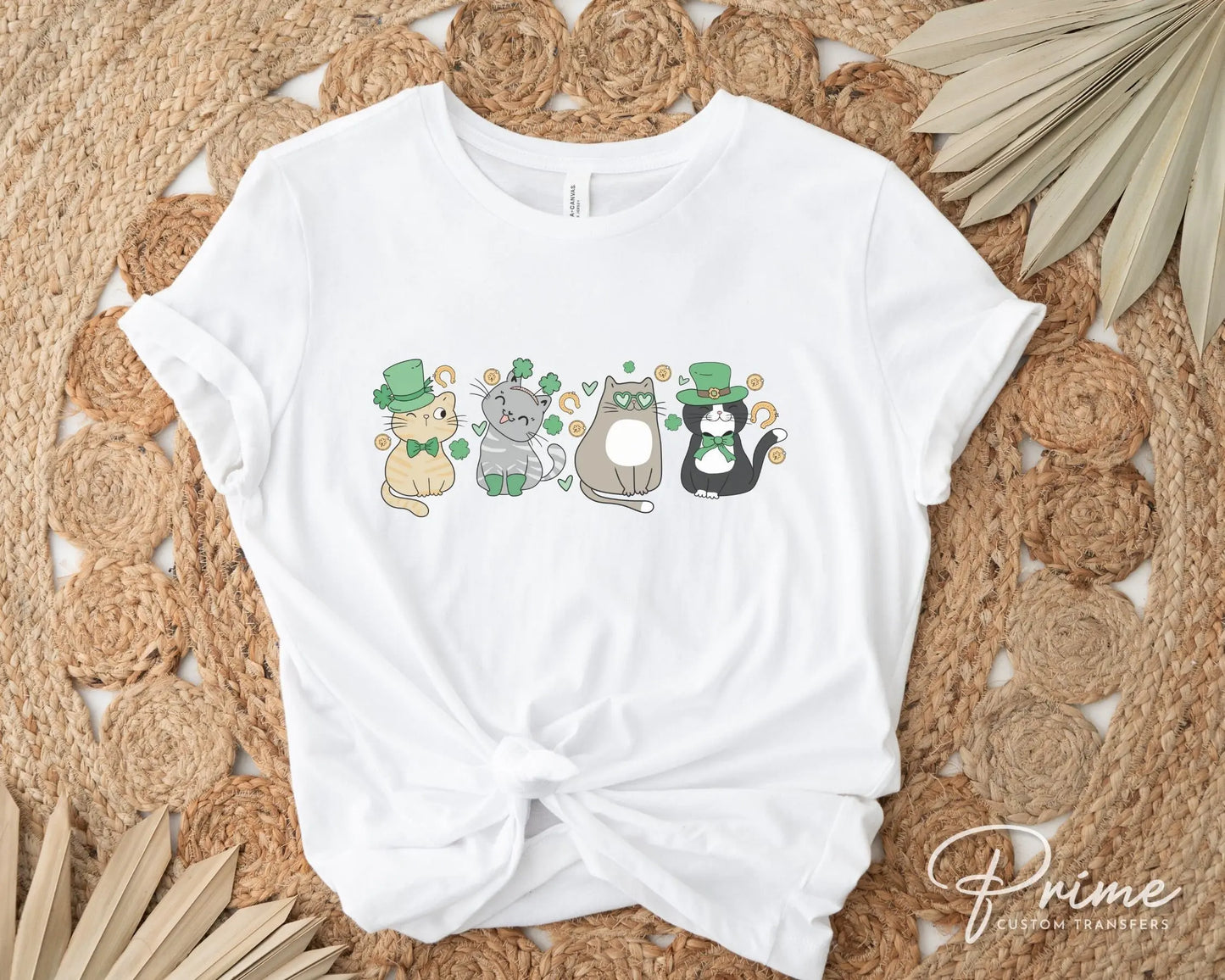 DTF Transfers, Ready to Press, T-shirt Transfers, Heat Transfer, Direct to Film, St Patties, St Patrick's Day, Kitten, Irish Lucky Cats