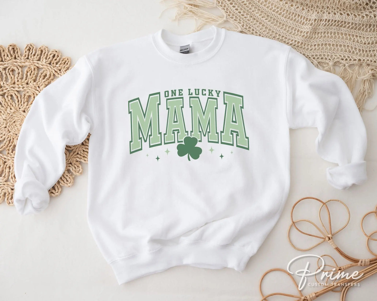 DTF Transfers, Ready to Press, T-shirt Transfers, Heat Transfer, Direct to Film, St Patrick’s Day, Shamrock, Clover, Mom, One Lucky Mama