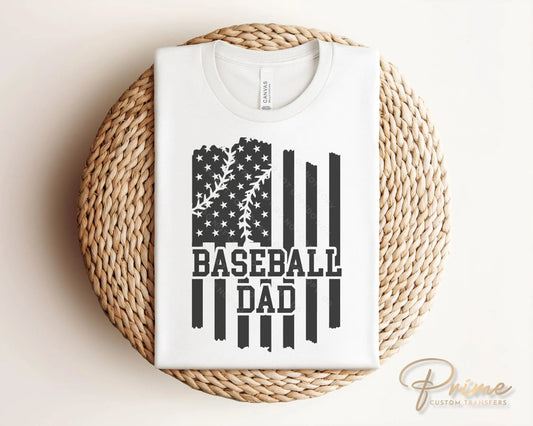 DTF Transfers, Ready to Press, T-shirt Transfers, Heat Transfer, Direct to Film, Flag, Sports, Gift, Father's Day, Ball Game, Baseball Dad