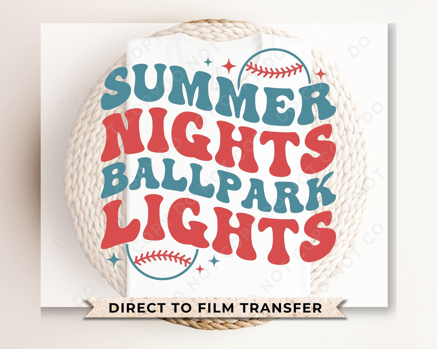 DTF Transfers, Ready to Press, T-shirt Transfers, Heat Transfer, Direct to Film, Sports, Batter, Baseball, Summer Nights, Ballpark Lights