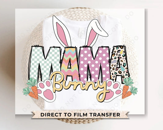 Easter DTF Transfers, Ready to Press, T-shirt Transfers, Heat Transfer, Direct to Film, Spring, Bunny Ears, Mama, Matching, Mommy and Me