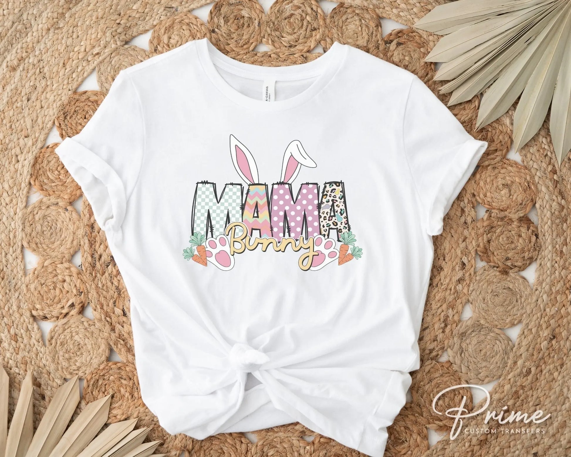 Easter DTF Transfers, Ready to Press, T-shirt Transfers, Heat Transfer, Direct to Film, Spring, Bunny Ears, Mama, Matching, Mommy and Me