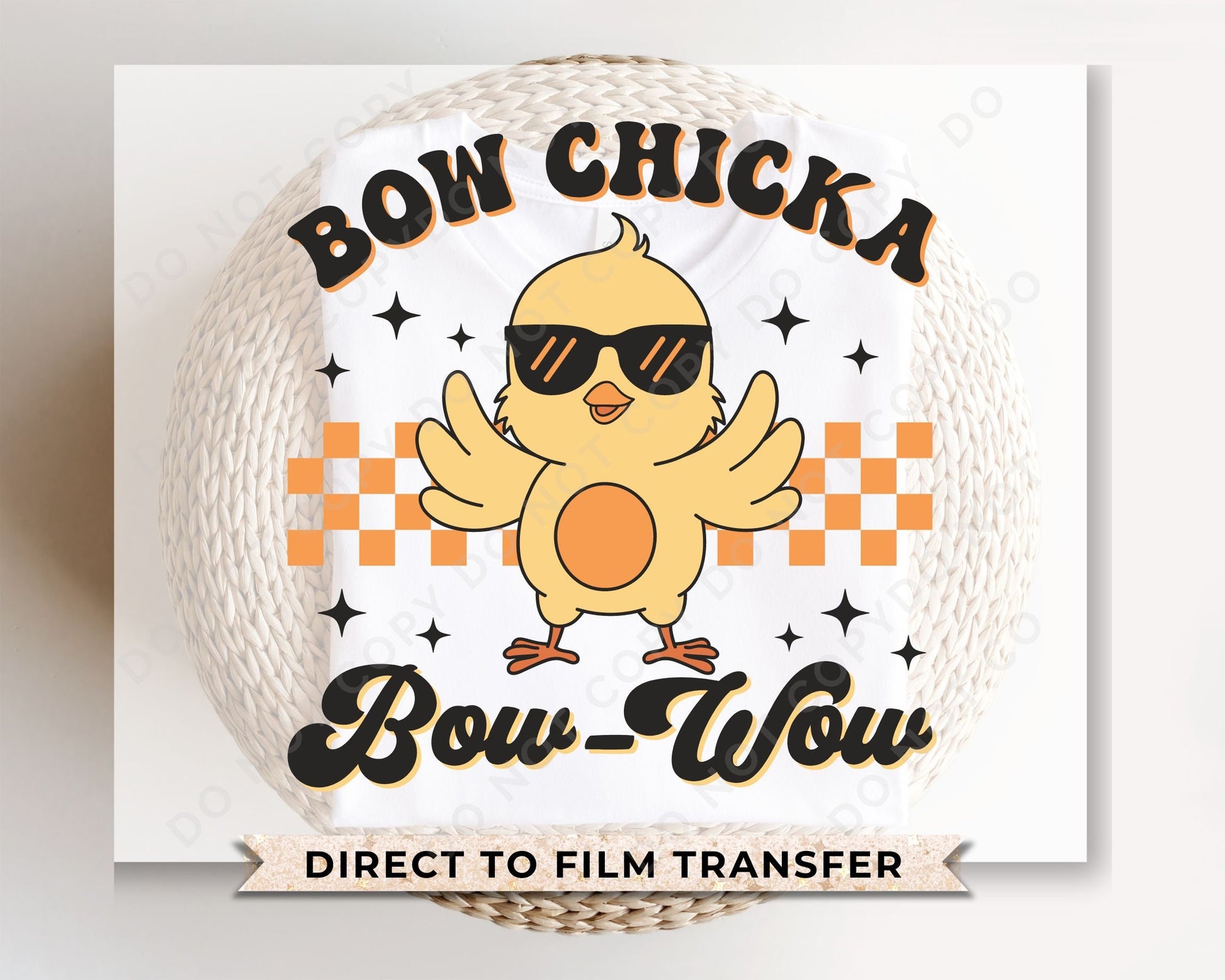 Easter DTF Transfers, Ready to Press, T-shirt Transfers, Heat Transfer, Direct to Film, Boy, Retro, Groovy, Chick, Bow Chicka Bow Wow