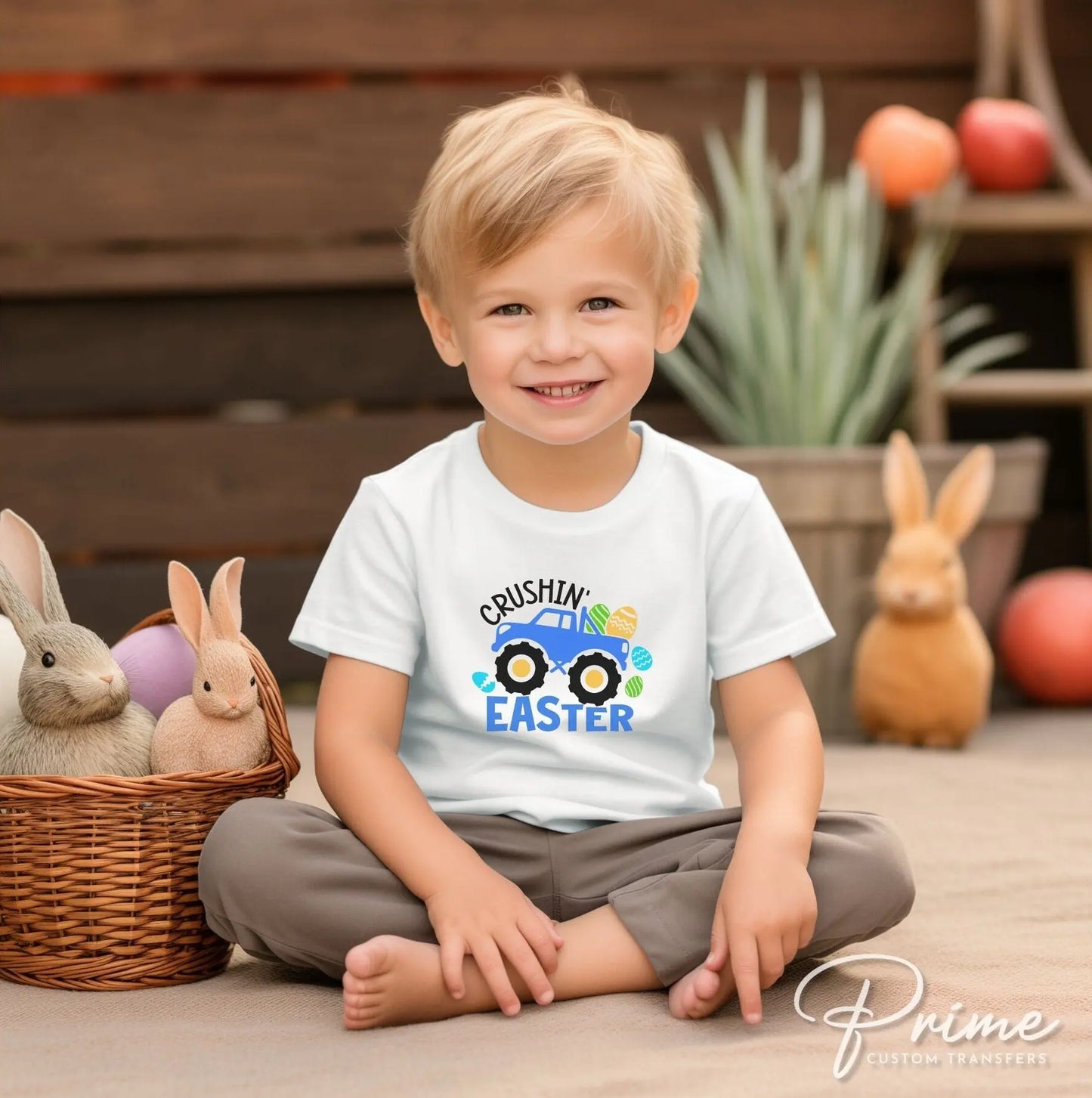 Easter DTF Transfers, Ready to Press, T-shirt Transfers, Heat Transfer, Direct to Film, Boy, Eggs, Funny, Monster Truck, Crushin' Easter