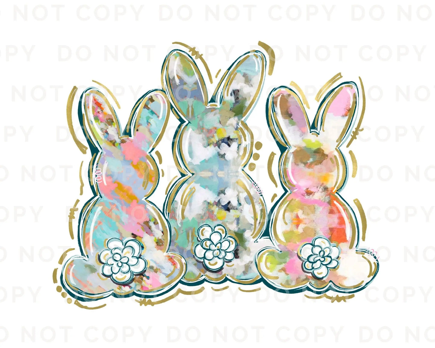 Easter DTF Transfers, Ready to Press, T-shirt Transfers, Heat Transfer, Direct to Film, Spring, Woman, Pastel Bunny, Watercolor Rabbit,