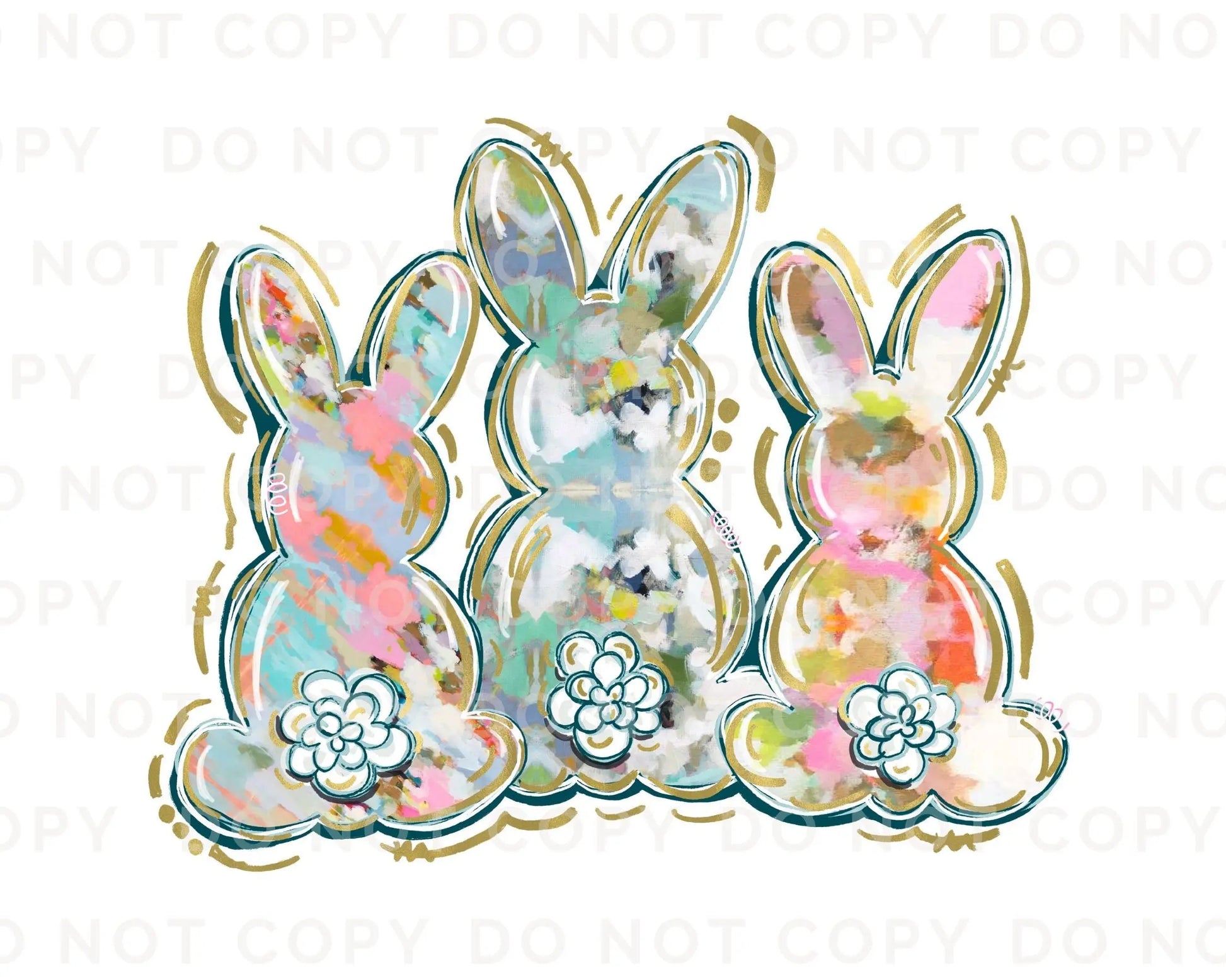 Easter DTF Transfers, Ready to Press, T-shirt Transfers, Heat Transfer, Direct to Film, Spring, Woman, Pastel Bunny, Watercolor Rabbit,