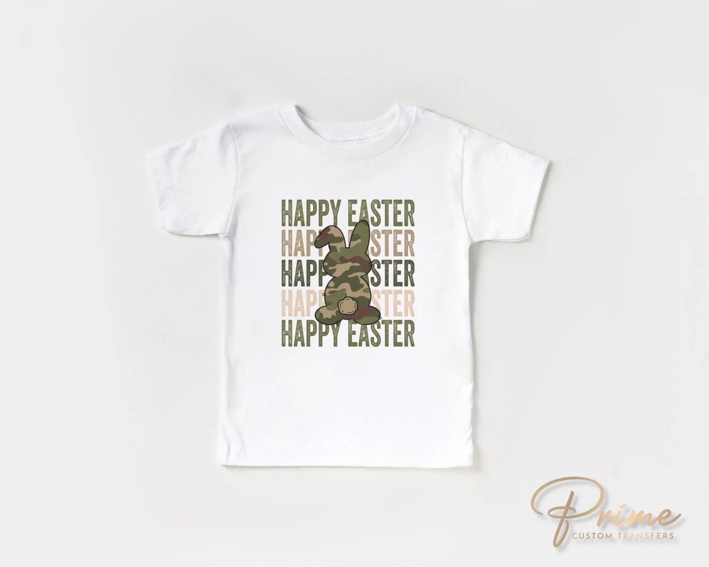 Easter DTF Transfers, Ready to Press, T-shirt Transfers, Heat Transfer, Direct to Film, Sunday, Boy Bunny, Stacked Happy Easter Camo