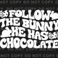 Easter DTF Transfers, Ready to Press, T-shirt Transfers, Heat Transfer, Direct to Film, Spring, Pastel, Follow The Bunny He Has Chocolate