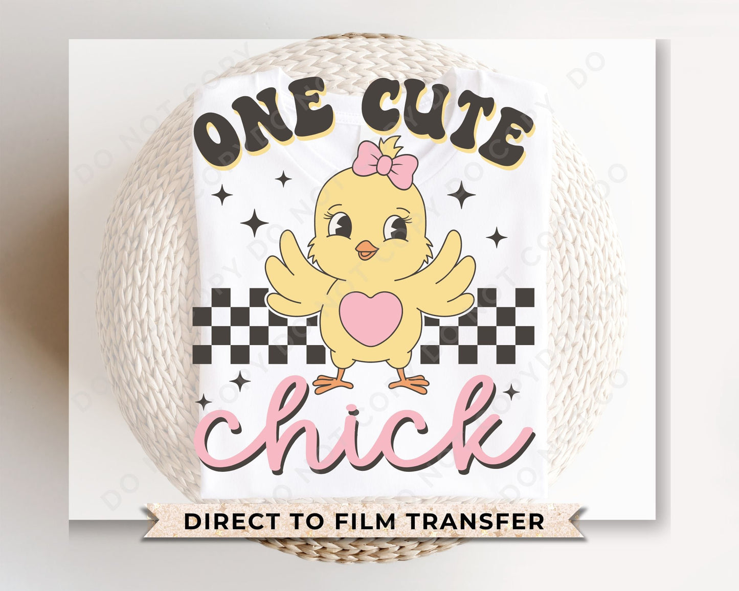 Easter DTF Transfers, Ready to Press, T-shirt Transfers, Heat Transfer, Direct to Film, Spring, Sunday, Kid, Vintage, Retro One Cute Chick