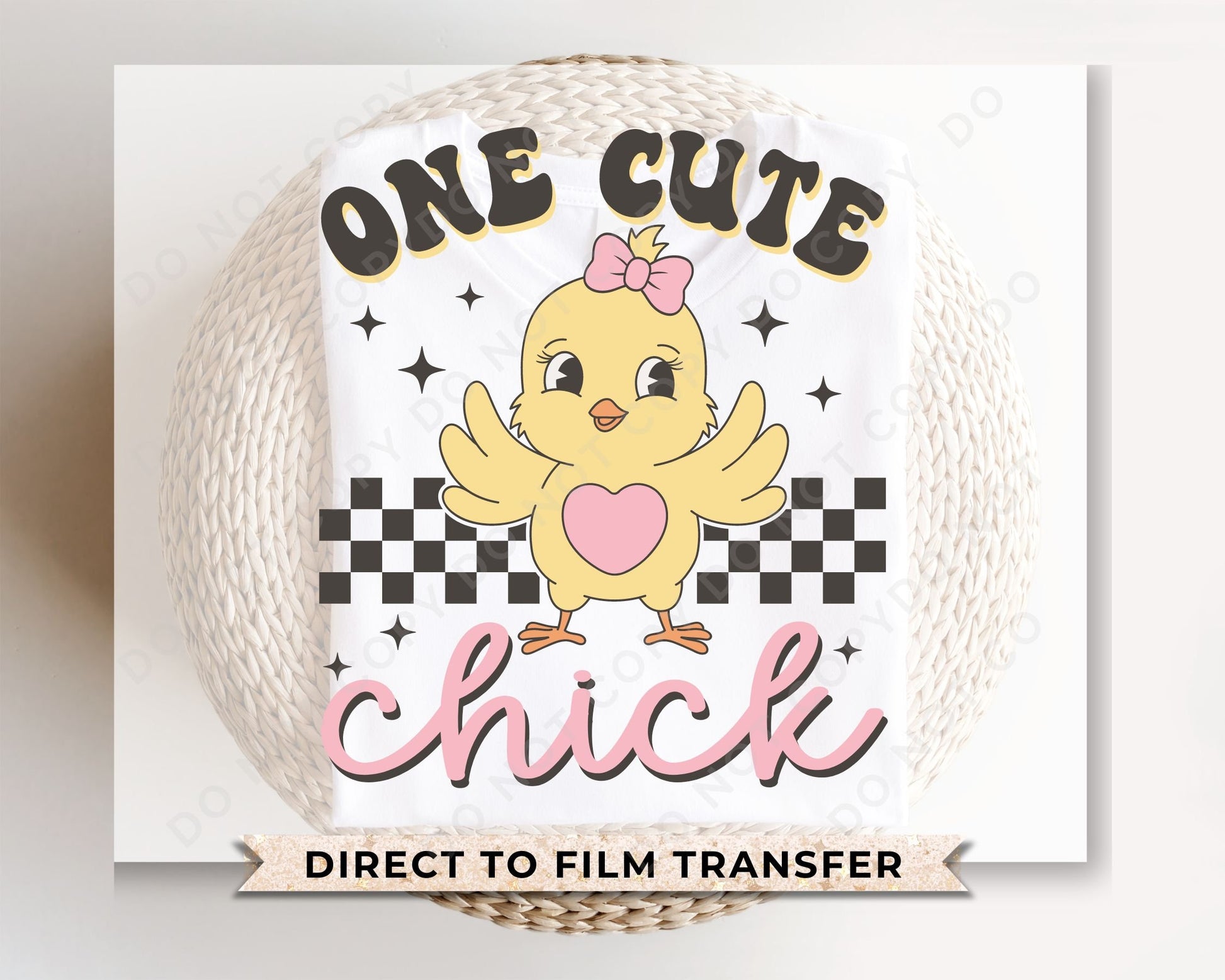 Easter DTF Transfers, Ready to Press, T-shirt Transfers, Heat Transfer, Direct to Film, Spring, Sunday, Kid, Vintage, Retro One Cute Chick