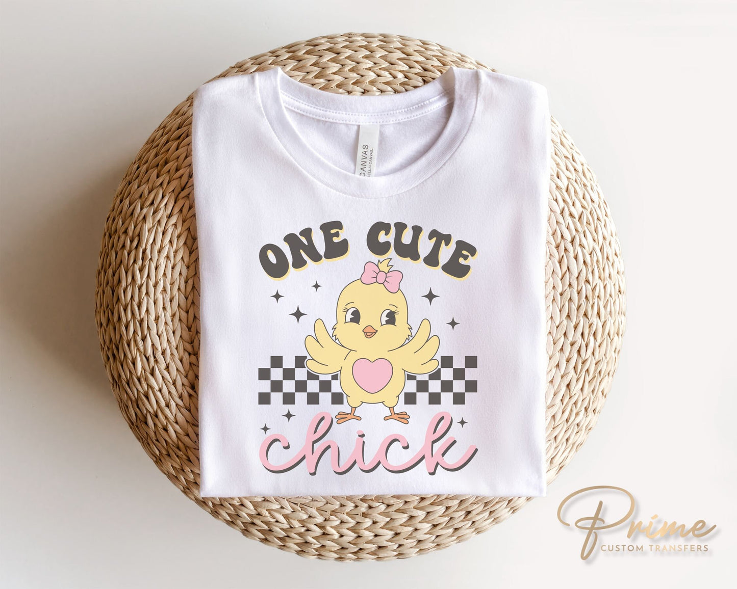 Easter DTF Transfers, Ready to Press, T-shirt Transfers, Heat Transfer, Direct to Film, Spring, Sunday, Kid, Vintage, Retro One Cute Chick