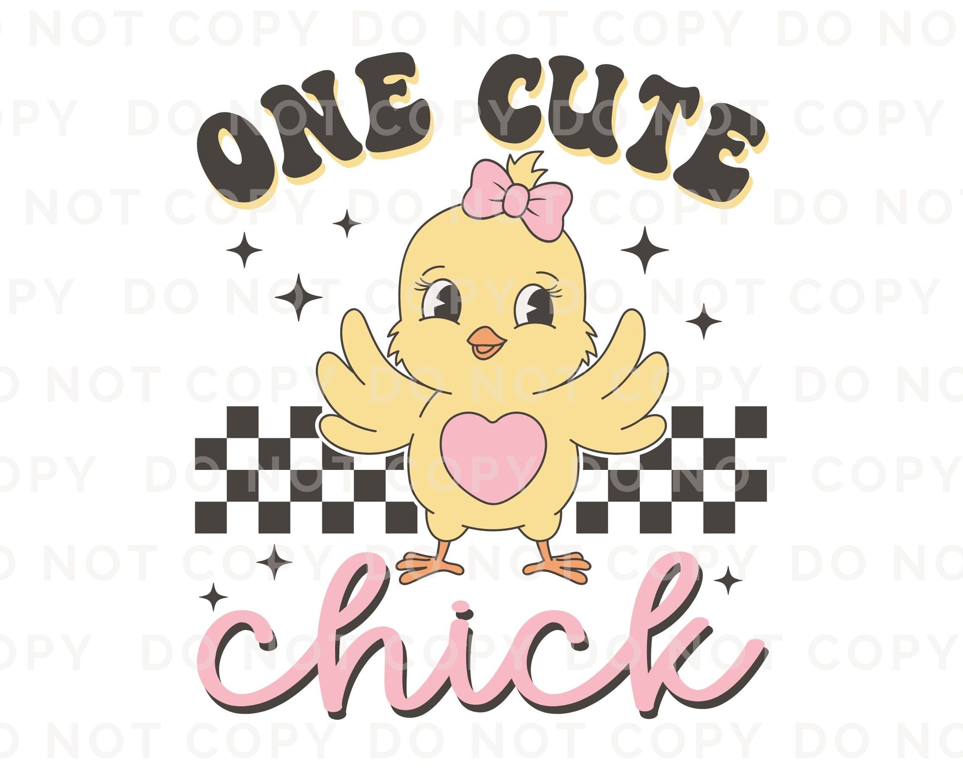 Easter DTF Transfers, Ready to Press, T-shirt Transfers, Heat Transfer, Direct to Film, Spring, Sunday, Kid, Vintage, Retro One Cute Chick
