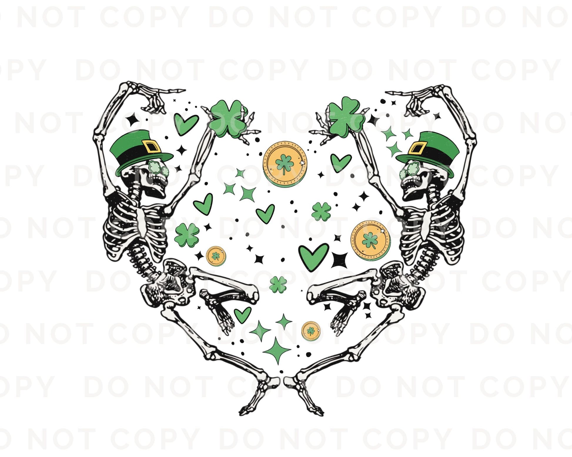 DTF Transfers, Ready to Press, T-shirt Transfers, Heat Transfer, Direct to Film, St Patties, St Patrick's Day, Skull, Dancing Skeletons