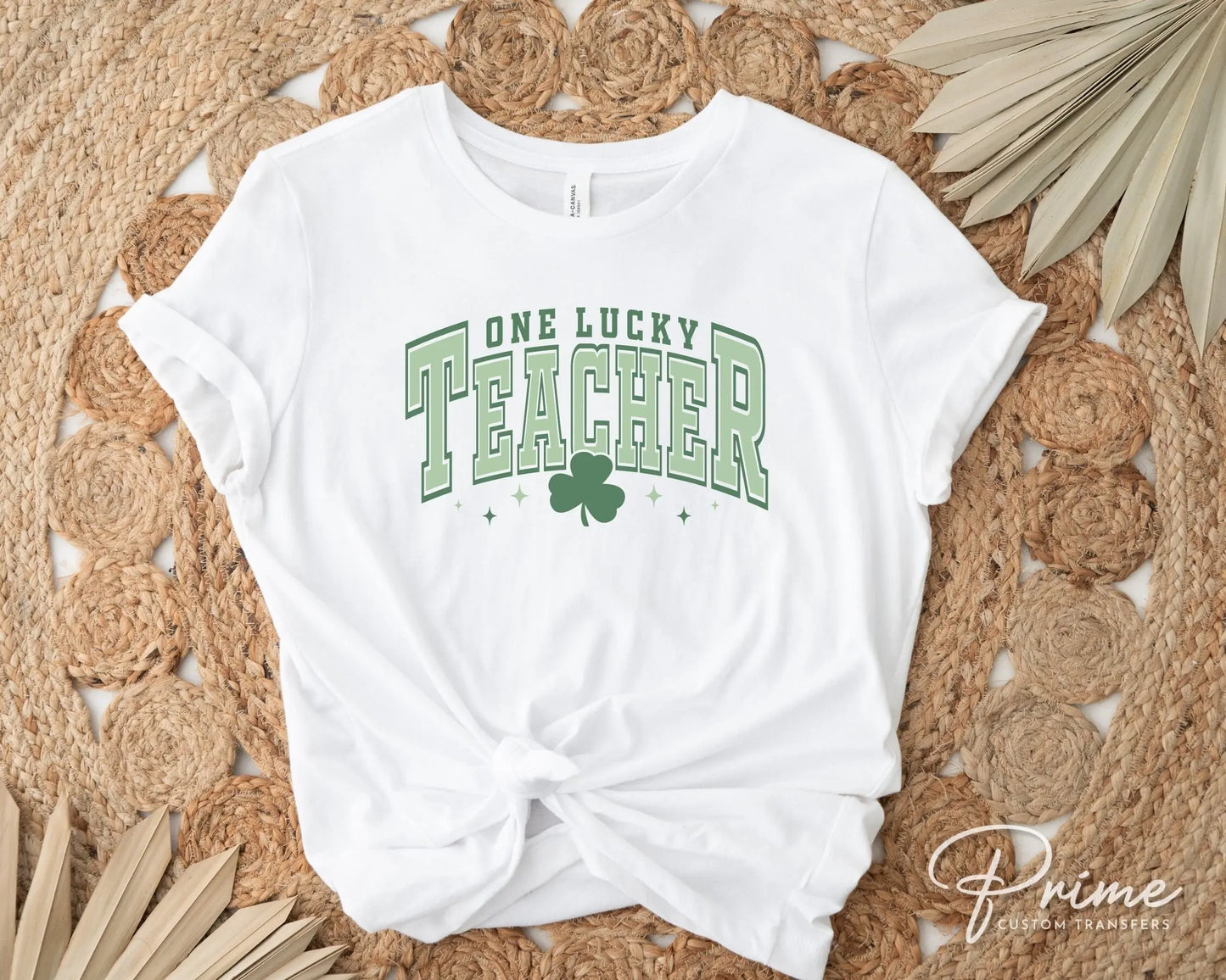 DTF Transfers, Ready to Press, T-shirt Transfers, Heat Transfer, Direct to Film, St Patrick’s Day, Shamrock, Clover, One Lucky Teacher