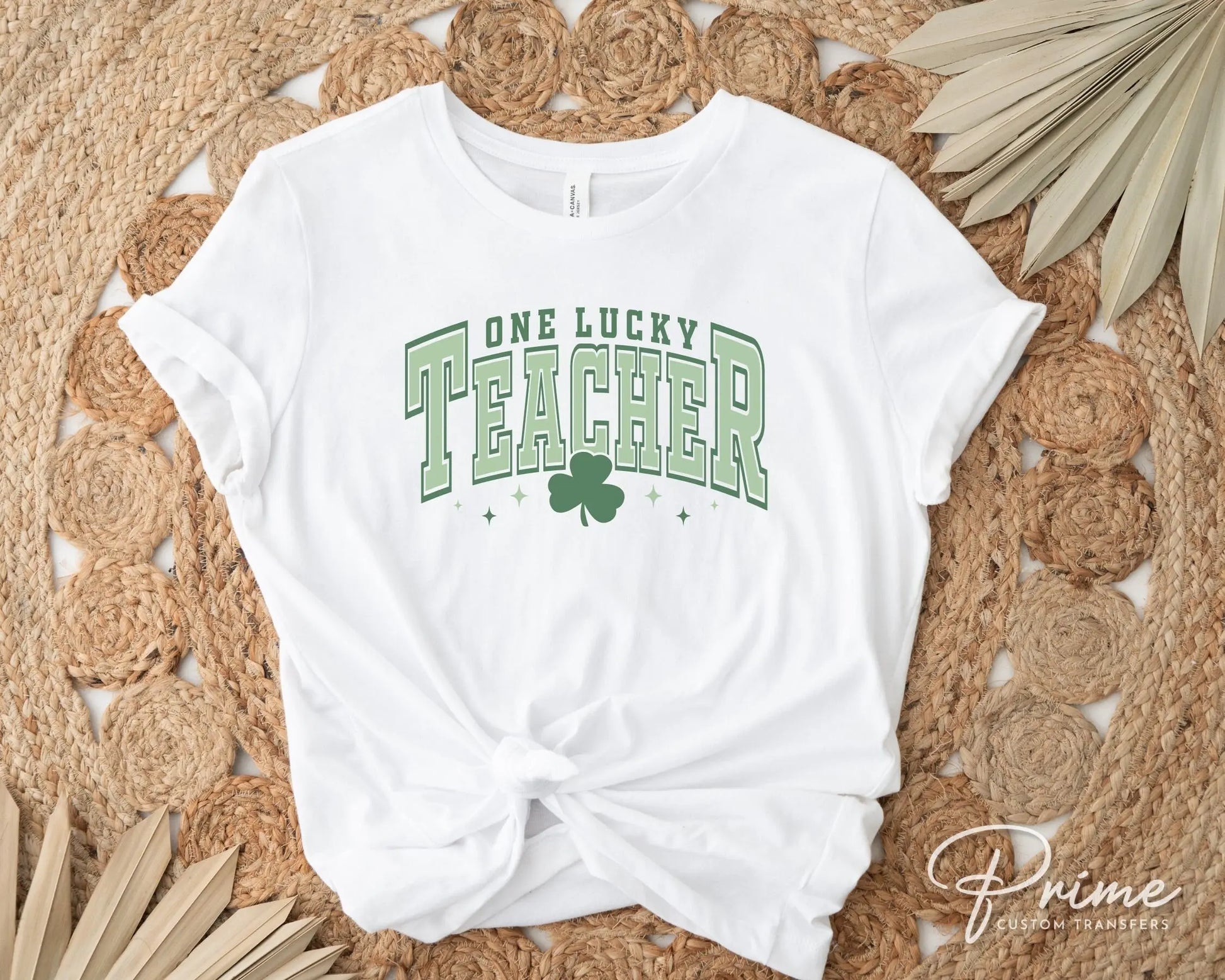 DTF Transfers, Ready to Press, T-shirt Transfers, Heat Transfer, Direct to Film, St Patrick’s Day, Shamrock, Clover, One Lucky Teacher