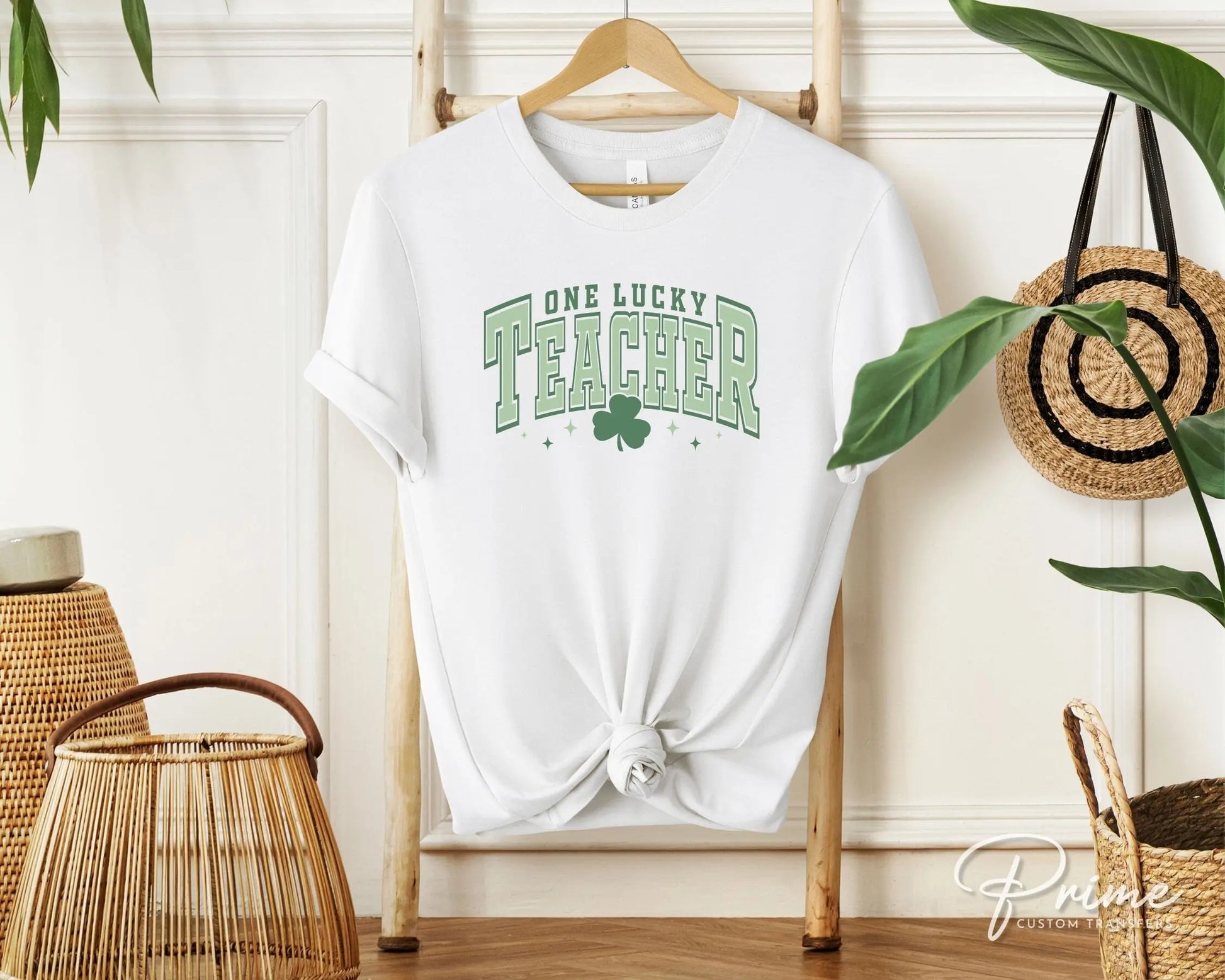 DTF Transfers, Ready to Press, T-shirt Transfers, Heat Transfer, Direct to Film, St Patrick’s Day, Shamrock, Clover, One Lucky Teacher