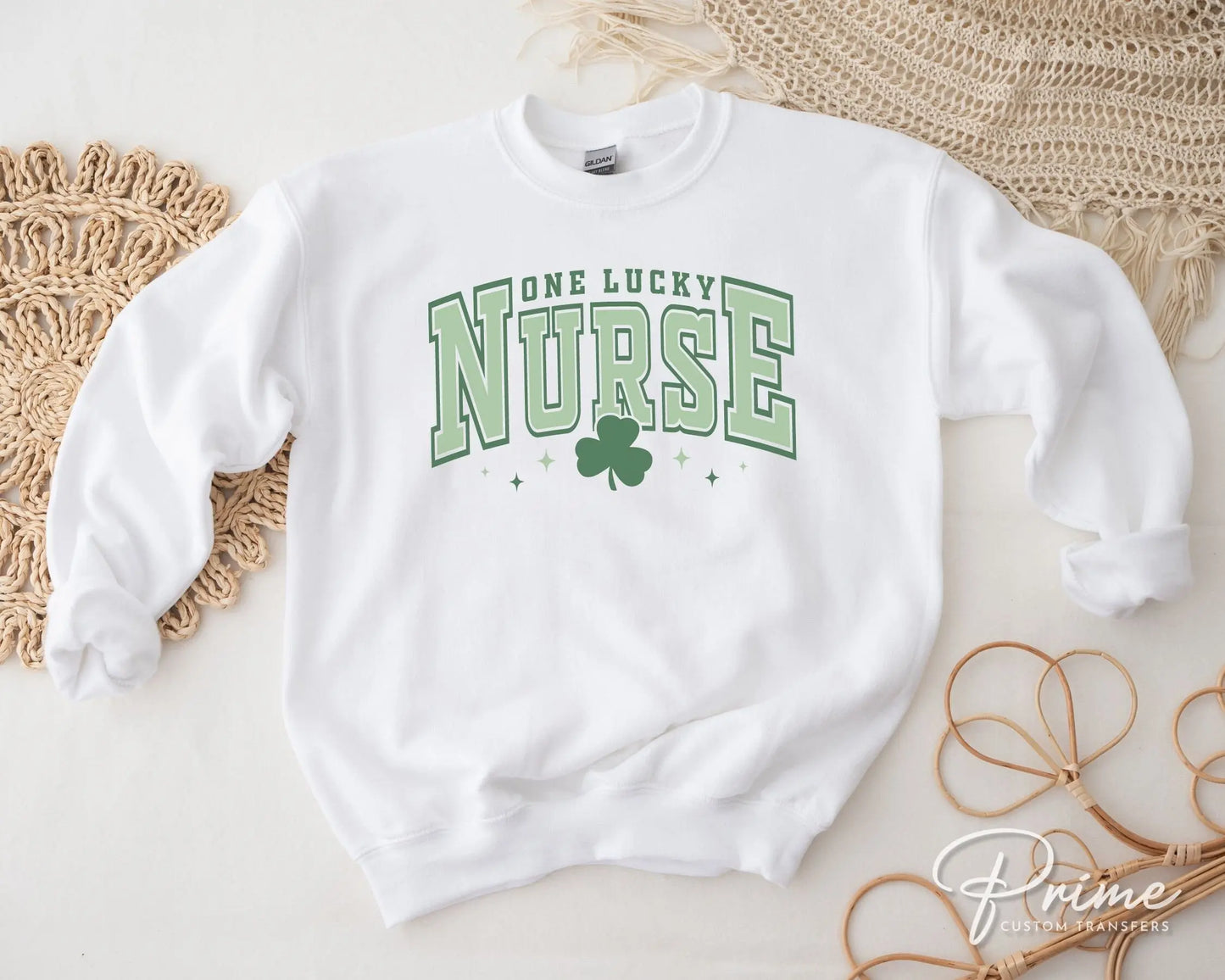 DTF Transfers, Ready to Press, T-shirt Transfers, Heat Transfer, Direct to Film, St Patrick’s Day, Shamrock, Clover, One Lucky Nurse