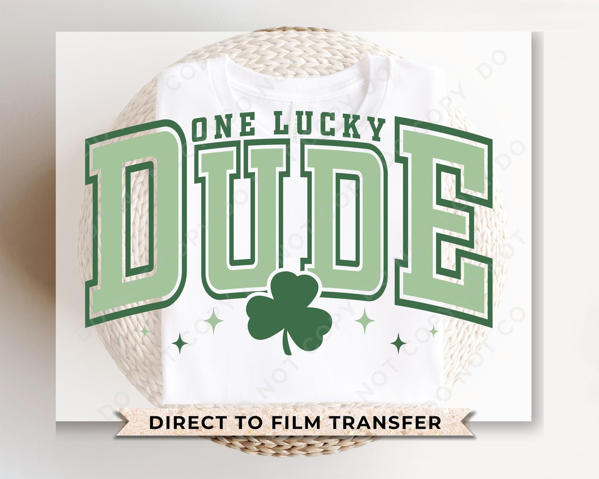 DTF Transfers, Ready to Press, T-shirt Transfers, Heat Transfer, Direct to Film, St Patrick’s Day, Shamrock, Clover, Boy, One Lucky Dude