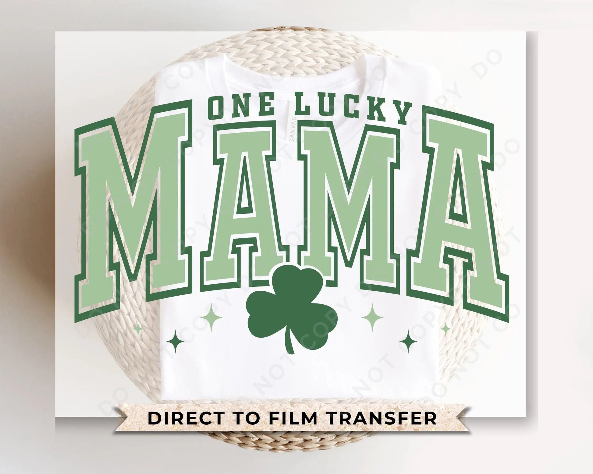 DTF Transfers, Ready to Press, T-shirt Transfers, Heat Transfer, Direct to Film, St Patrick’s Day, Shamrock, Clover, Mom, One Lucky Mama