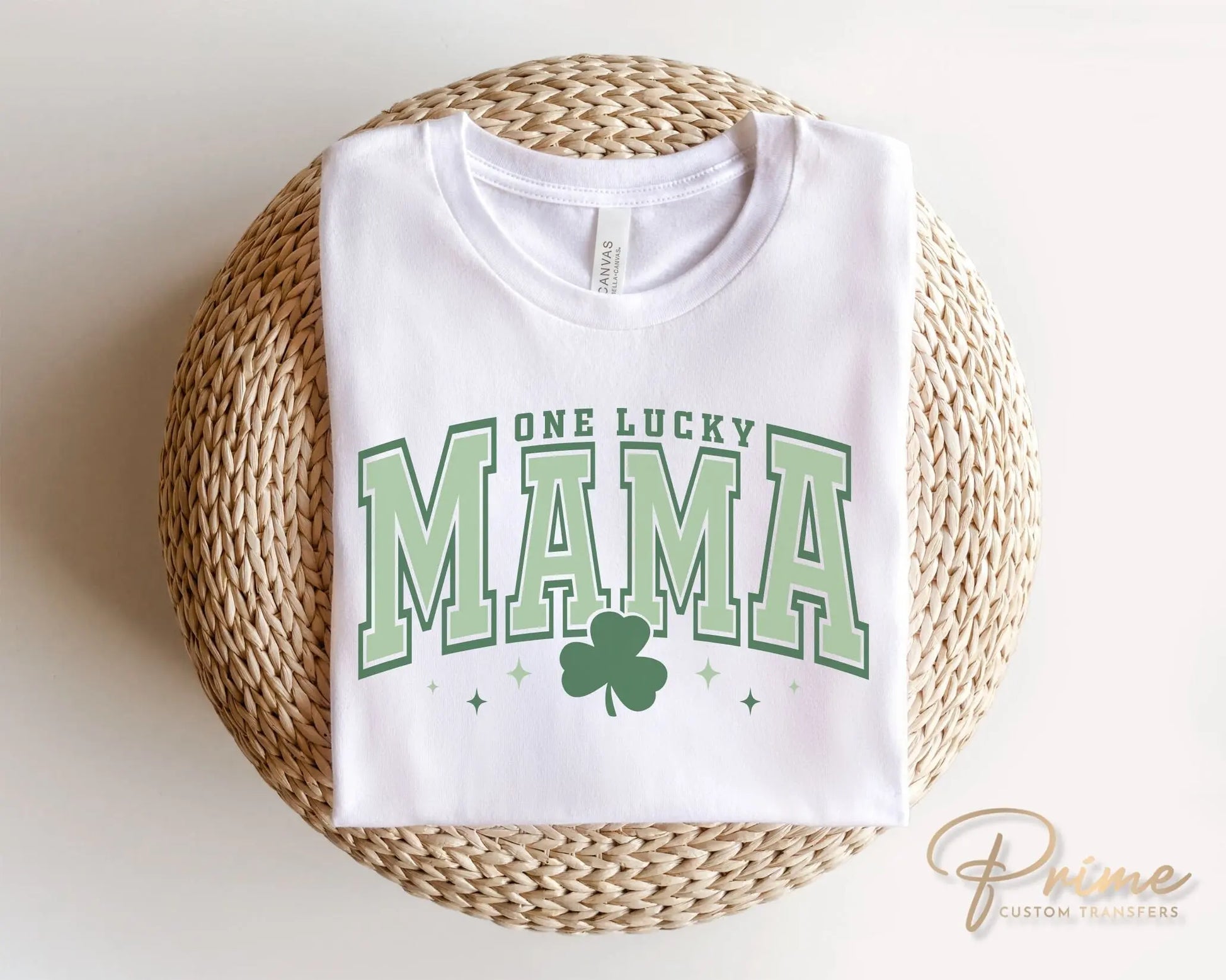DTF Transfers, Ready to Press, T-shirt Transfers, Heat Transfer, Direct to Film, St Patrick’s Day, Shamrock, Clover, Mom, One Lucky Mama