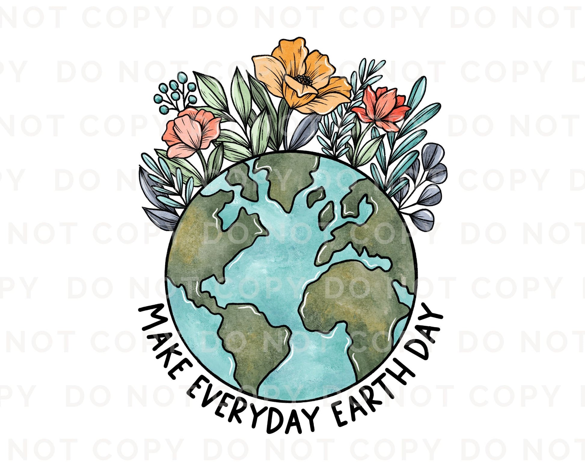 Earth Day DTF Transfers, Ready to Press, T-shirt Transfers, Heat Transfer, Direct to Film, Retro, Mother Nature, Flower, Save The Earth