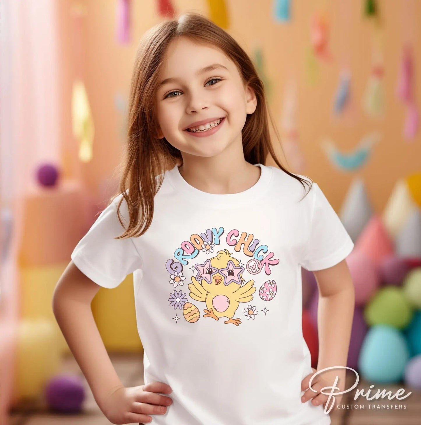Easter DTF Transfers, Ready to Press, T-shirt Transfers, Heat Transfer, Direct to Film, Bunny, Rabbit, Peeps, Retro, Groovy, Chick,