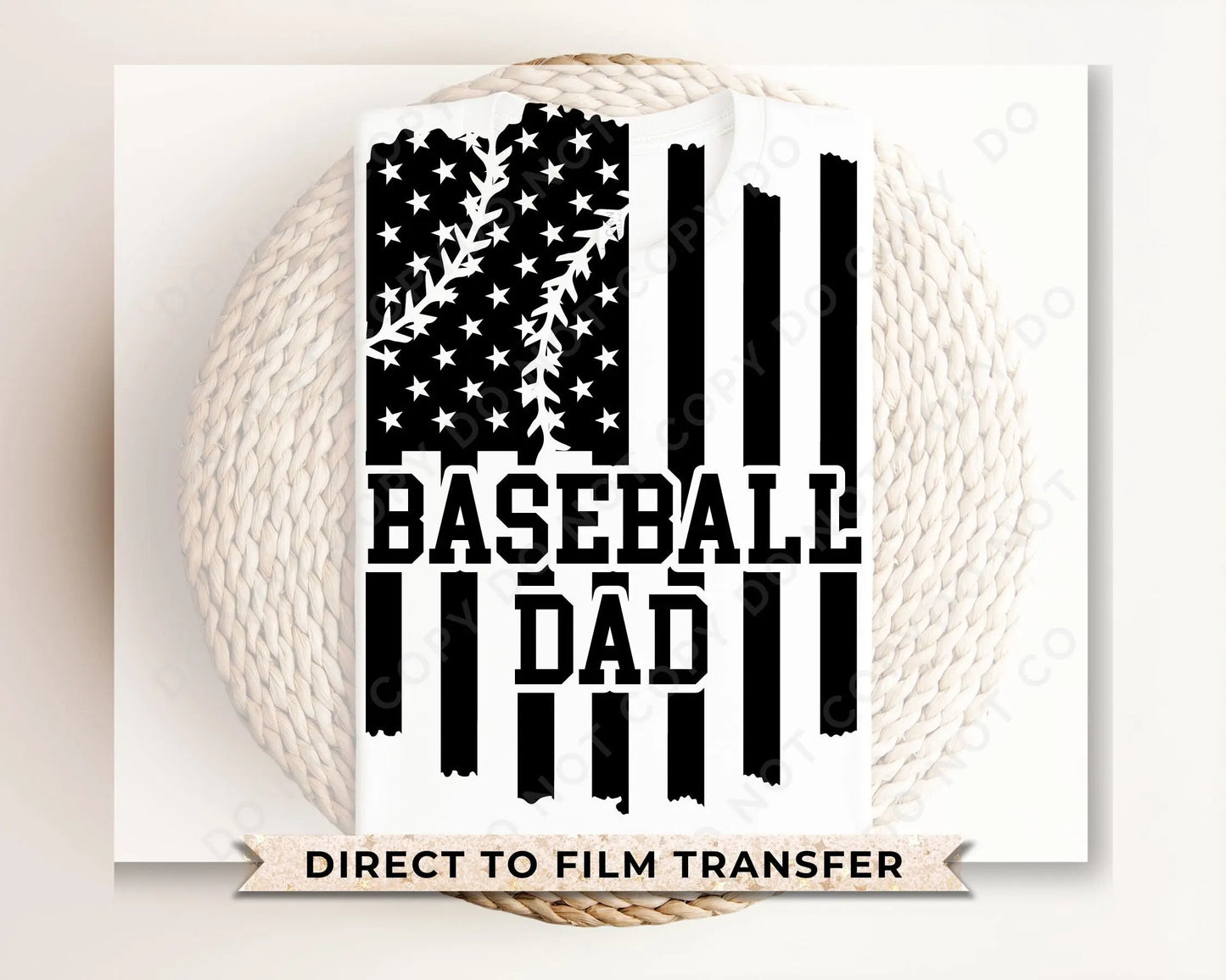 DTF Transfers, Ready to Press, T-shirt Transfers, Heat Transfer, Direct to Film, Flag, Sports, Gift, Father's Day, Ball Game, Baseball Dad