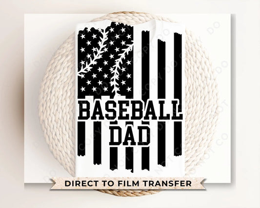 DTF Transfers, Ready to Press, T-shirt Transfers, Heat Transfer, Direct to Film, Flag, Sports, Gift, Father's Day, Ball Game, Baseball Dad