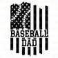 DTF Transfers, Ready to Press, T-shirt Transfers, Heat Transfer, Direct to Film, Flag, Sports, Gift, Father's Day, Ball Game, Baseball Dad