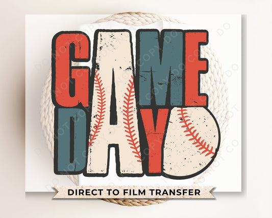 DTF Transfers, Ready to Press, T-shirt Transfers, Heat Transfer, Direct to Film, Sports, Gift, Dad, Father, Baseball Vintage, Retro Game Day