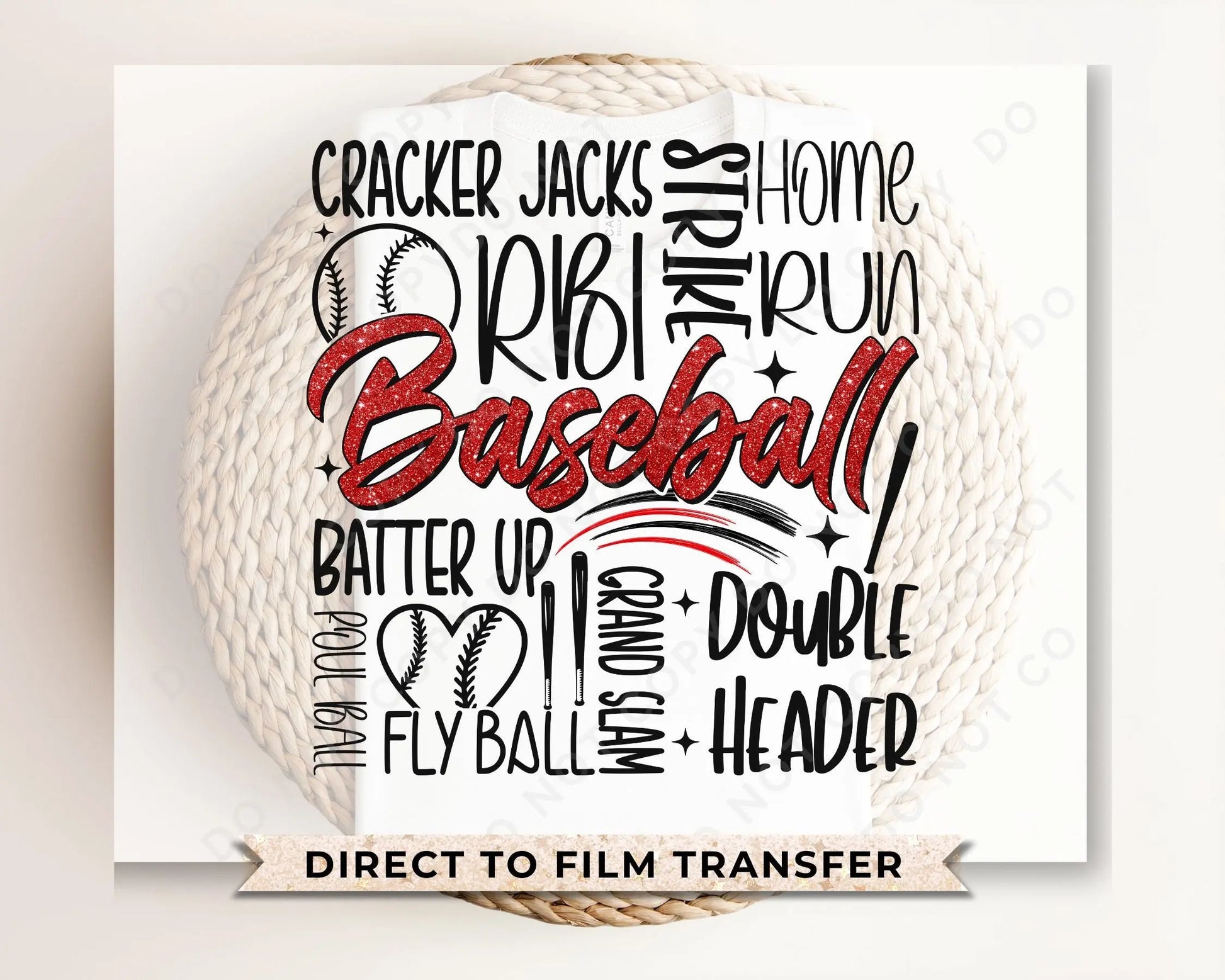 DTF Transfers, Ready to Press, T-shirt Transfers, Heat Transfer, Direct to Film, Sports, Batter, Home Run, Strike, Baseball Collage