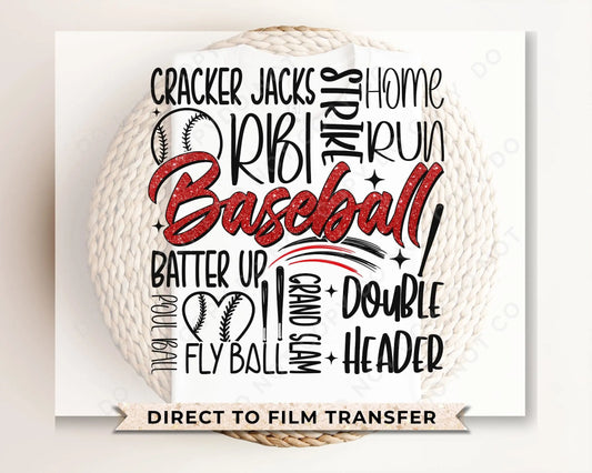 DTF Transfers, Ready to Press, T-shirt Transfers, Heat Transfer, Direct to Film, Sports, Batter, Home Run, Strike, Baseball Collage