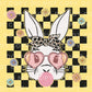 Easter DTF Transfers, Ready to Press, T-shirt Transfers, Heat Transfer, Direct to Film, Spring, Bubblegum, Glasses, Checkered, Cute Bunny