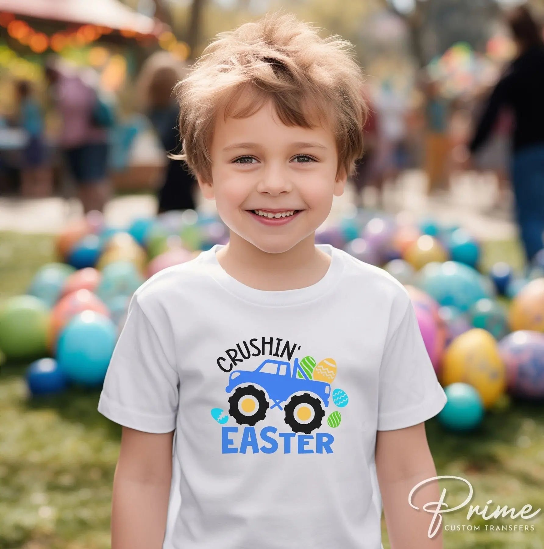 Easter DTF Transfers, Ready to Press, T-shirt Transfers, Heat Transfer, Direct to Film, Boy, Eggs, Funny, Monster Truck, Crushin' Easter