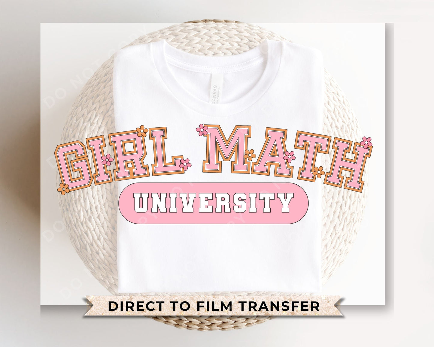 Girl Math University DTF Transfers, Ready to Press, T-shirt Transfers, Heat Transfer, Direct to Film, Cold Peel, Shopping, Funny, Trendy