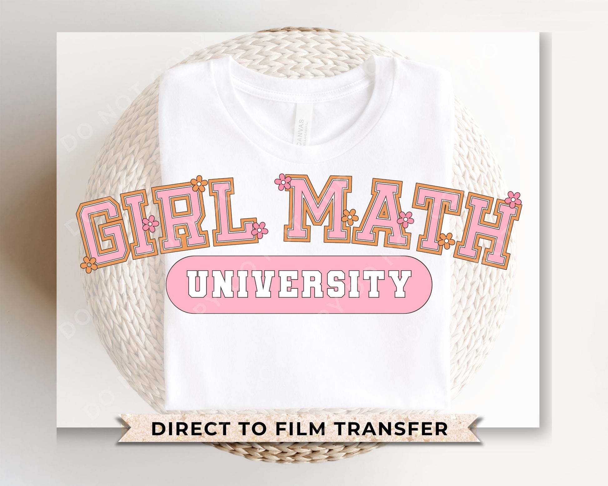 Girl Math University DTF Transfers, Ready to Press, T-shirt Transfers, Heat Transfer, Direct to Film, Cold Peel, Shopping, Funny, Trendy