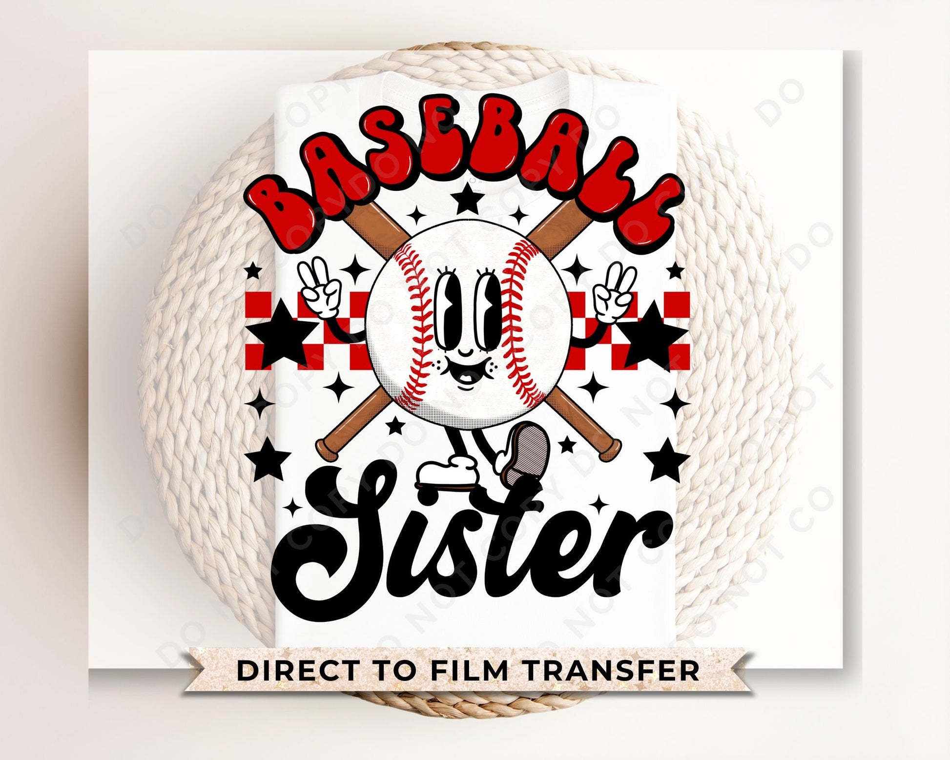 Baseball Sister DTF Transfers, Ready to Press, T-shirt Transfers, Heat Transfer, Direct to Film, Sports, Softball, Groovy, Bleachers