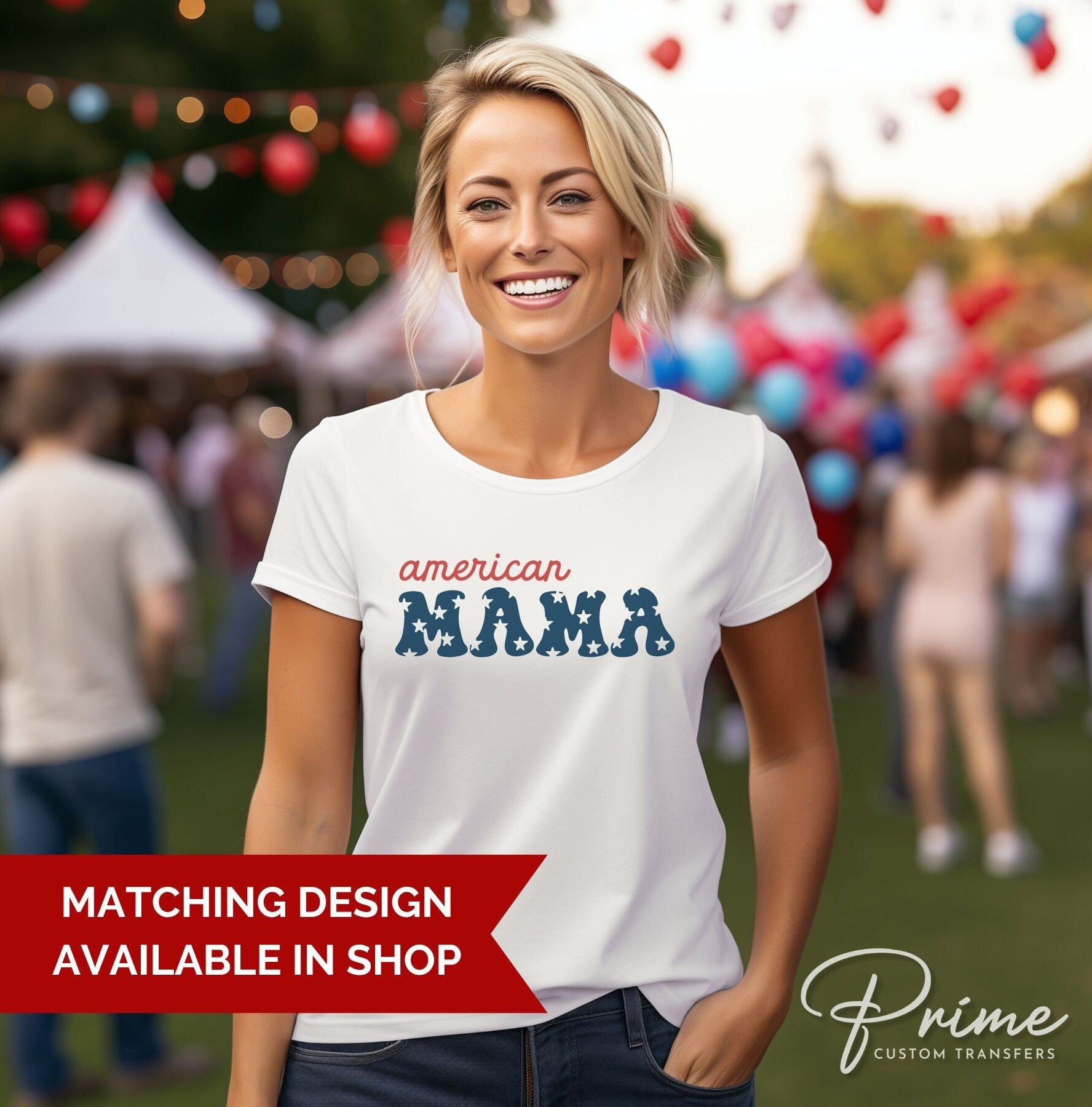 4th of July DTF Transfers, Ready to Press, T-shirt Transfers, Heat Transfer, Direct to Film, USA, Holiday, Family, Matching, American Babe