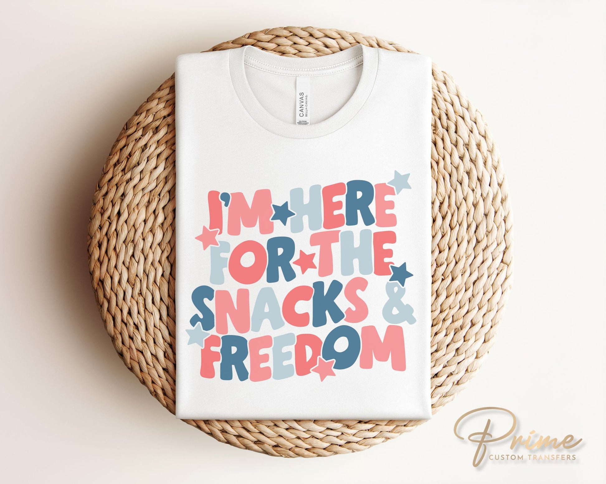 4th of July DTF Transfers, Ready to Press, T-shirt Transfers, Heat Transfer, Direct to Film, USA, Funny, I'm Here For The Snacks and Freedom