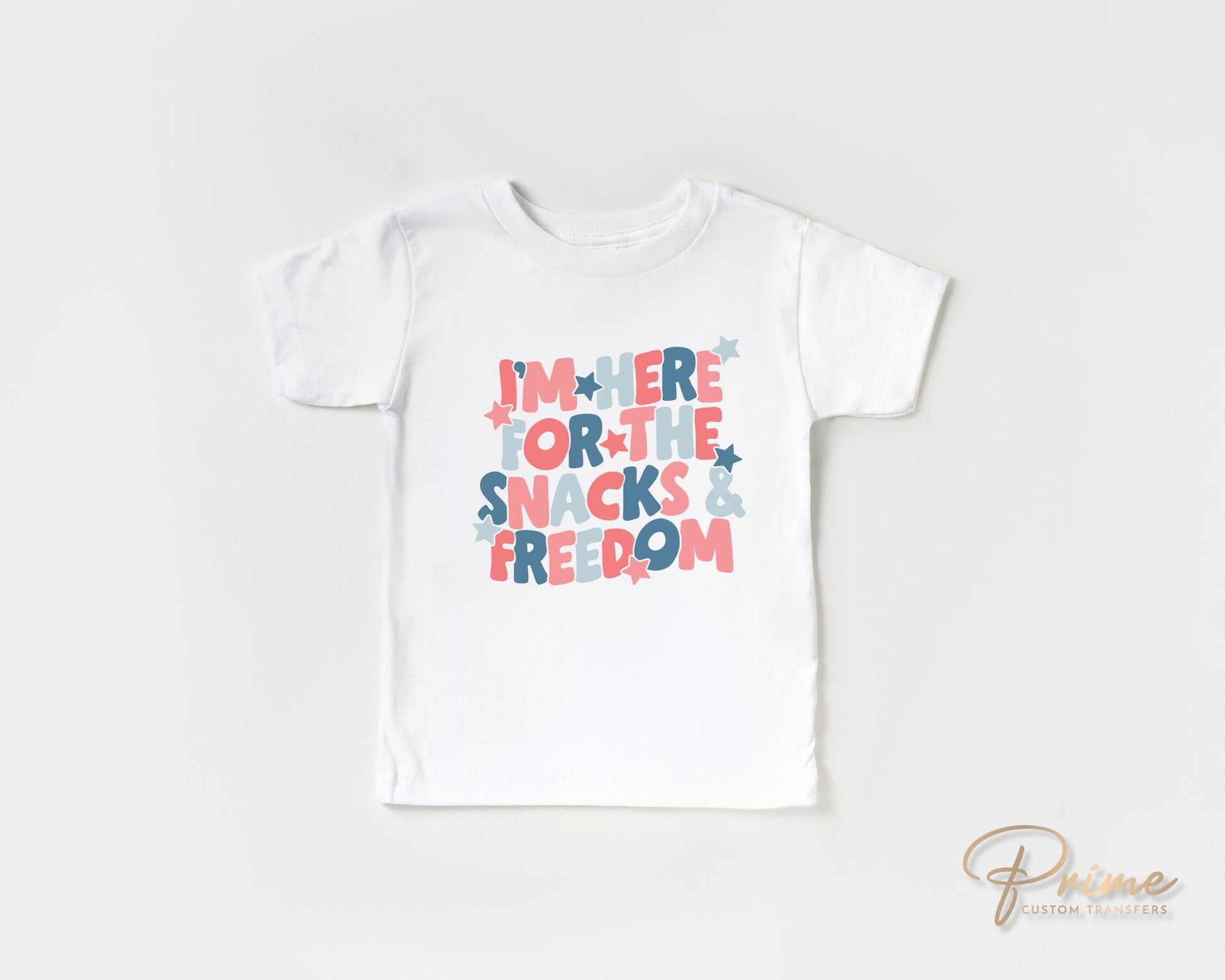 4th of July DTF Transfers, Ready to Press, T-shirt Transfers, Heat Transfer, Direct to Film, USA, Funny, I'm Here For The Snacks and Freedom